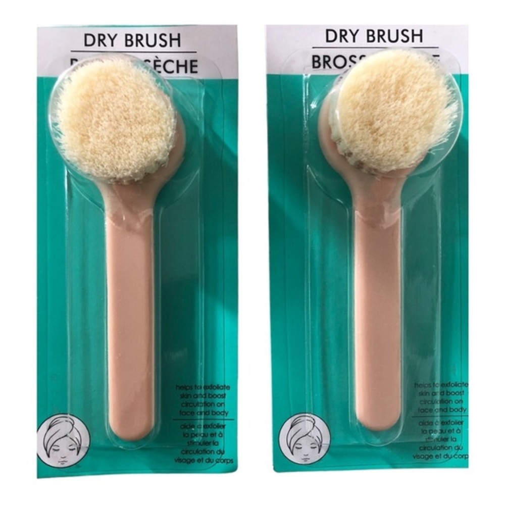 2pack spa day exfoliating circulation boosting dry face & body‎ brush new